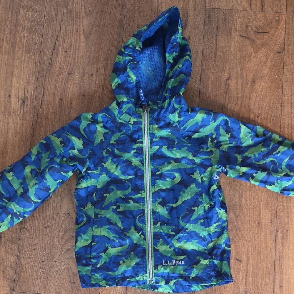 L.L. Bean Kids Blue and Green Raincoat